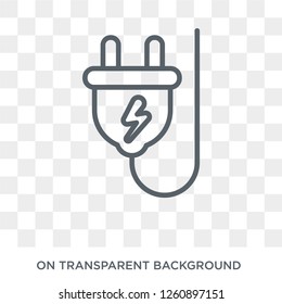 electric plug icon. Trendy flat vector electric plug icon on transparent background from general  collection. High quality filled electric plug symbol use for web and mobile