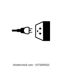 Electric plug icon in trendy flat style isolated on white background. Symbol for your web site design, logo, app, UI. Vector illustration, EPS