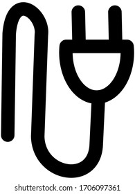 Icono de enchufe eléctrico en estilo plano moderno aislado en fondo blanco para web y aplicación