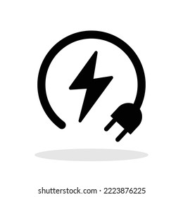 Electric plug icon in trendy flat style. Electrical power symbol for your web site design, logo, app, UI Vector EPS 10.