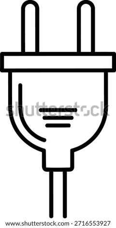 Electric plug icon with two prongs and cord