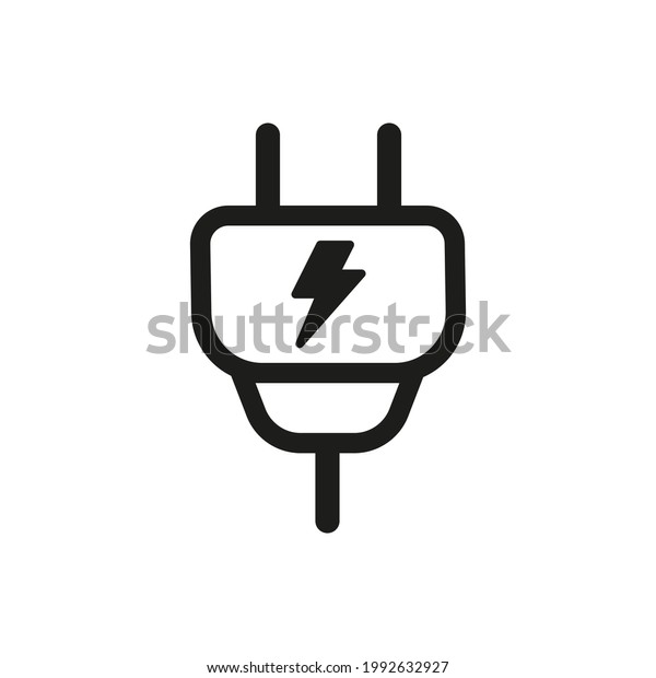 electric plug icon\
vector black and\
white