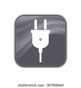 electric plug icon - vector button