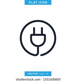 Electric Plug Icon Vector Design Template