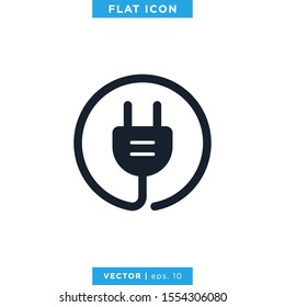 Electric Plug Icon Vector Design Template