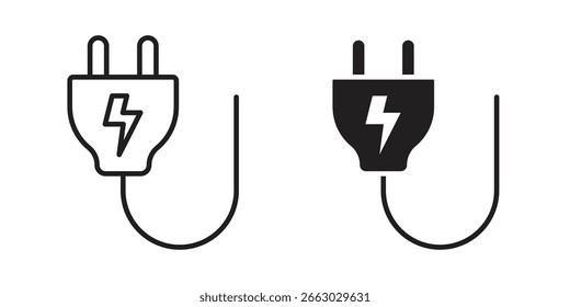 Eléctrico icono de enchufe elemento de diseño de Vector logo Plantilla