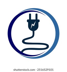 ELECTRIC PLUG ICON VECTOR DESIGN,SIMPLE MINIMALIST AND ELEGANT DESIGN ON WHITE BACKGROUND