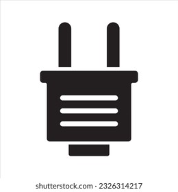 Electric plug icon. Vector and glyph