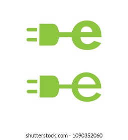 Electric plug icon vector green