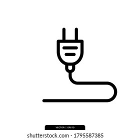 Plantilla de logotipo de ilustración de vector de icono de enchufe eléctrico