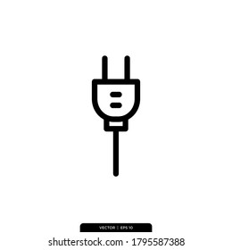 Electric plug icon vector illustration logo template