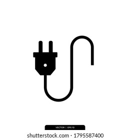 Plantilla de logotipo de ilustración de vector de icono de enchufe eléctrico
