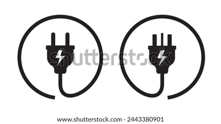 Electric Plug Icon, vector illustration isolated eps