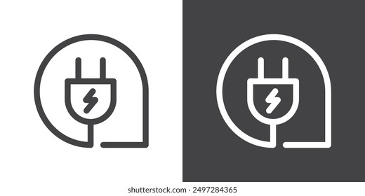 Electric plug icon vector logo set collection for web app ui