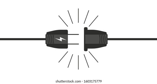 Electric plug icon in vector shape on a white background