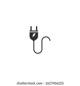 Electric Plug Icon vector sign isolated for graphic and web design. Cable Plug symbol template color editable on white background.