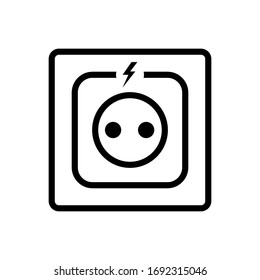 Signo y símbolos vectoriales de icono de enchufe eléctrico