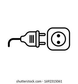 Electric plug icon vector sign and symbols