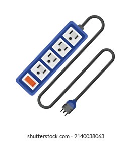 Elektrische Plug-Ikone, Vektorgrafik im trendigen, flachen Stil einzeln auf weißem Hintergrund