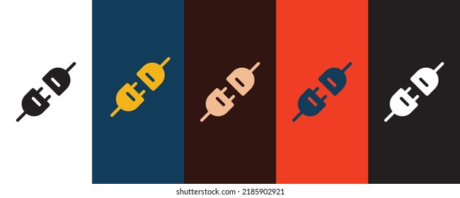 Electric plug icon for web and mobile