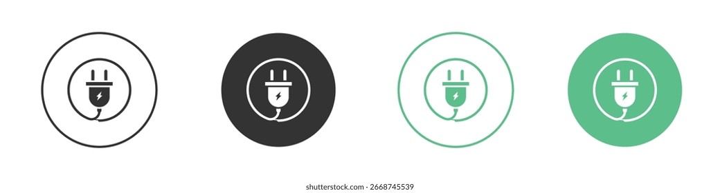 Electric plug icon for your website or app. eps10