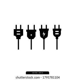 Kollektionen von Elektro-Plug-Icons Vektorgrafik-Logo-Vorlage