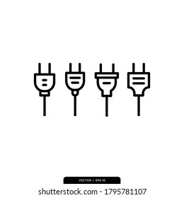 Electric plug icons collections vector illustration logo template