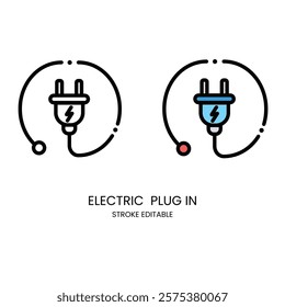 Electric Plug Icons - Multi Series stock illustration