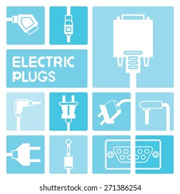 electric plug icons set
