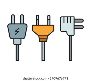 Conjunto de iconos de enchufe eléctrico Vector de ilustración
