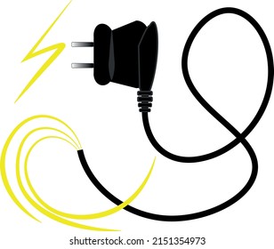 Electric plug illustration. Electricity, electricians, electric voltage. Charger.