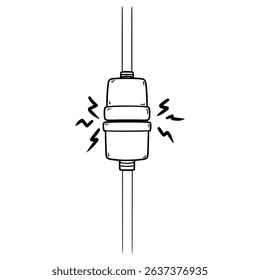 electric plug illustration hand drawn outline vector