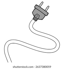 electric plug illustration hand drawn isolated vector