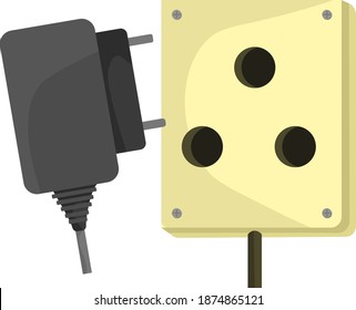 Electric plug, illustration, vector on white background