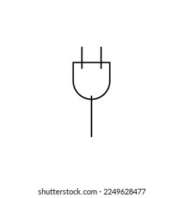 enchufe eléctrico aislado en fondo blanco
