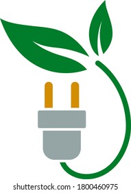 Elektrischer Stecker mit Bleisymbol. Flaches Farbdesign. Vektorgrafik.