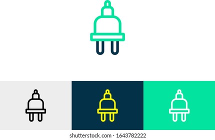 Electric plug line art icon vector