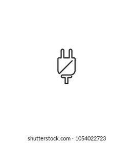 electric plug line icon