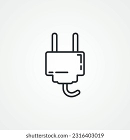 icono de línea de enchufe eléctrico. icono de línea de enchufe eléctrico.