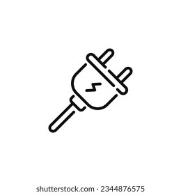 Elektrische Plug-Ins-Symbol einzeln auf weißem Hintergrund