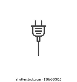 Electric plug line icon. linear style sign for mobile concept and web design. Socket plug outline vector icon. Symbol, logo illustration. Pixel perfect vector graphics