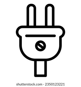 Electric plug line icon. Socket plug vector illustration isolated on white. Electric cable fork outline style designed for and app.