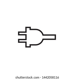 Electric plug line icon for web and mobile