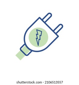 electric plug lineal icon color. vector line simple logo illustration.