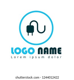 electric plug logo concept. Designed for your web site design, logo, app, UI
