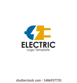 Electric Plug Logo Design Vector Template Stock Vector (Royalty Free ...