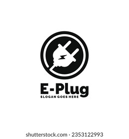 Electric plug logo design vector illustration