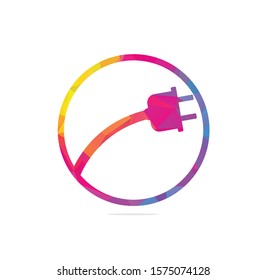 Electric plug logo graphic design template vector