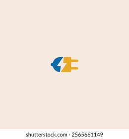 Electric plug in logo icon flat vector design.