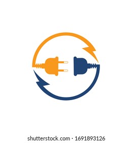 electric plug  Logo isolated on white background, vector icon Illustration